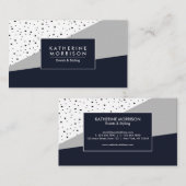 Navy Blue Polka Dots Visitekaartje (Voorkant / Achterkant)