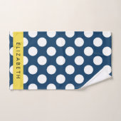 Navy Blue Polka stippen, Polka dotpatroon, Jouw na Bad Handdoek (Handdoek)
