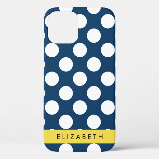 Navy Blue Polka stippen, Polka dotpatroon, Jouw na Case-Mate iPhone Case (Achterkant)