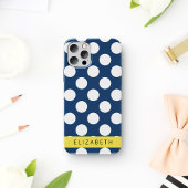 Navy Blue Polka stippen, Polka dotpatroon, Jouw na Case-Mate iPhone Case