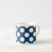 Navy Blue Polka stippen, Polka dotpatroon, Jouw na Espresso Kop (Voorkant rechts)