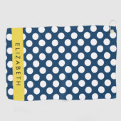 Navy Blue Polka stippen, Polka dotpatroon, Jouw na Golfhanddoek (Horizontaal)