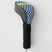 Navy Blue Polka stippen, Polka dotpatroon, Jouw na Golfheadcover (Schuin)