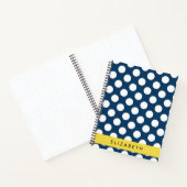 Navy Blue Polka stippen, Polka dotpatroon, Jouw na Notitieboek (Binnen)