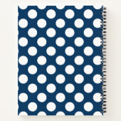 Navy Blue Polka stippen, Polka dotpatroon, Jouw na Notitieboek (Achterkant)