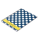 Navy Blue Polka stippen, Polka dotpatroon, Jouw na Notitieboek (Linkerzijde)