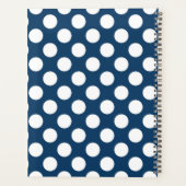 Navy Blue Polka stippen, Polka dotpatroon, Jouw na Planner (Achterkant)