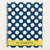 Navy Blue Polka stippen, Polka dotpatroon, Jouw na Planner (Voorkant)