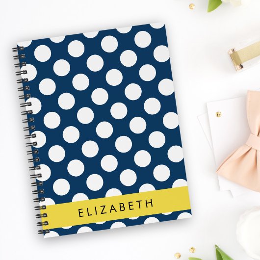 Navy Blue Polka stippen, Polka dotpatroon, Jouw na Planner