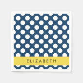 Navy Blue Polka stippen, Polka dotpatroon, Jouw na Servet (Voorkant)