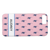 Navy Blue Polo-speler Case-Mate iPhone Case (Achterkant (Horizontaal))