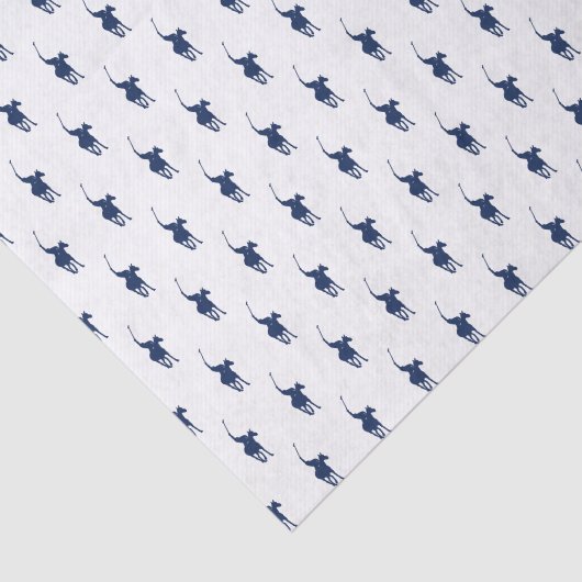Navy Blue Polo-speler Tissuepapier (Detail)
