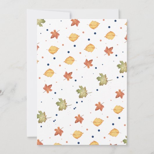 Navy Blue Pompoen Truck Herfst Baby Shower Kaart (Achterkant)