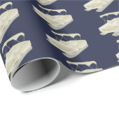 Navy Blue Pontoon Boat Wrapping Paper Cadeaupapier (Rol Hoek)