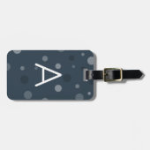Navy Blue Pop Stippen Bagagelabel (Voorkant horizontaal)