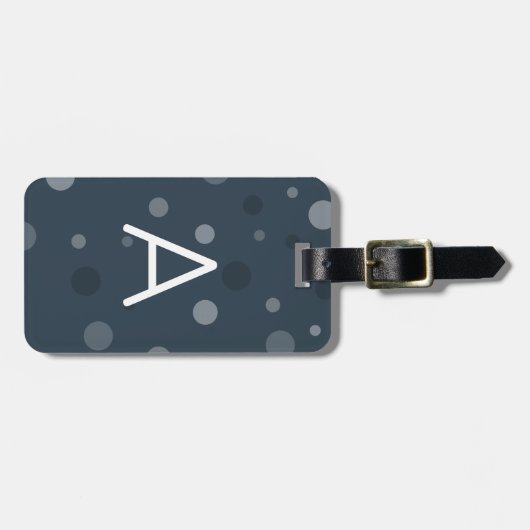 Navy Blue Pop Stippen Bagagelabel (Voorkant horizontaal)