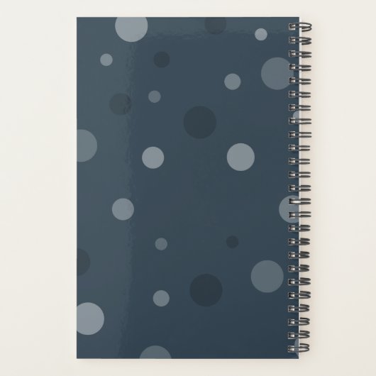 Navy Blue Pop Stippen Jaarlijks Planner (Achterkant)