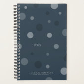 Navy Blue Pop Stippen Jaarlijks Planner (Voorkant)