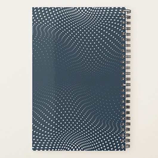Navy Blue Pop Stippen Jaarlijks Planner (Achterkant)