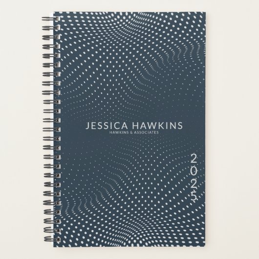 Navy Blue Pop Stippen Jaarlijks Planner (Voorkant)