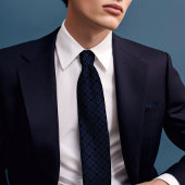 Navy Blue Primrose  Floral Mannen Stropdas