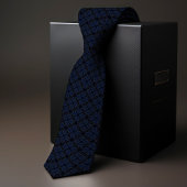 Navy Blue Primrose  Floral Mannen Stropdas