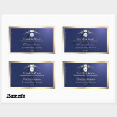 Navy Blue Product Label Gold Frame Logo Monogram (Vel)