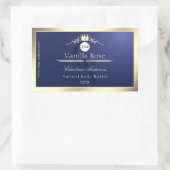 Navy Blue Product Label Gold Frame Logo Monogram (Tas)