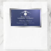 Navy Blue Product Label Silver Frame Logo Monogram (Tas)
