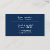 Navy Blue Professional, gebogen en eenvoudig moder Visitekaartje (Achterkant)