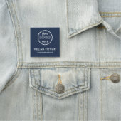 Navy Blue Professional Logo Square Medewerker Pers Naamplaatje (In situ)