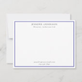 Navy Blue Professional-minimalismonogram Notitiekaartje (Voorkant)