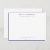 Navy Blue Professional-minimalismonogram Notitiekaartje (Voorkant / Achterkant)