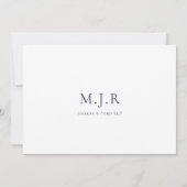 Navy Blue Professional Monogram van het bureau van Notitiekaartje (Achterkant)