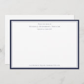 Navy Blue Professional Monogram van het bureau van Notitiekaartje (Voorkant / Achterkant)