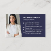 Navy Blue Professional Photo Visitekaartje (Voorkant)