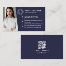 Navy Blue Professional QR Code Photo Logo