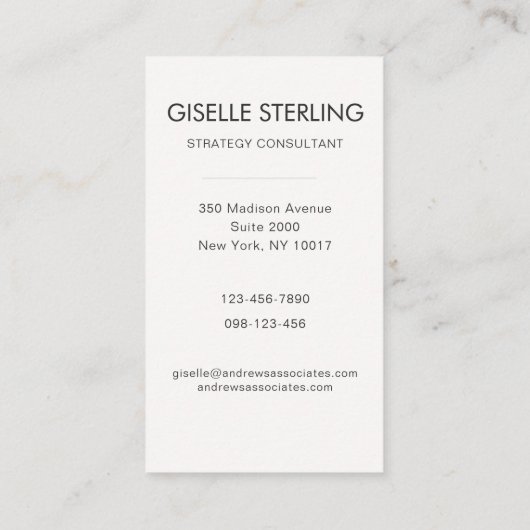 Navy Blue Professioneel Bedrijf Modern Elegant Visitekaartje (Achterkant)