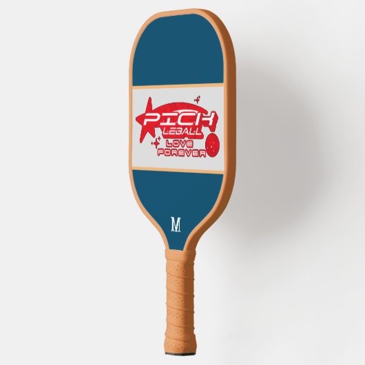 Navy Blue Professioneel monogram Pickleball Paddle (Links)