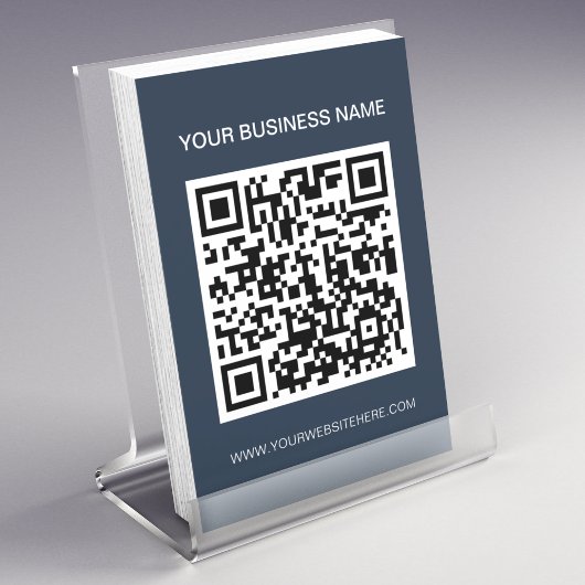 Navy Blue Promotionele QR Code Marketing Flyer