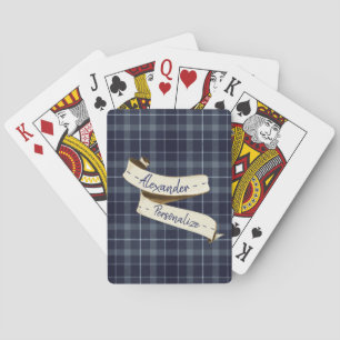Navy Blue Pset Banner Naam Pokerkaarten
