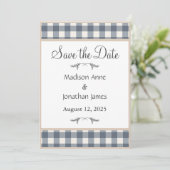 Navy Blue Pset Farmhouse Wreatcountry Save The Date (Staand voorkant)