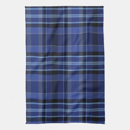 Navy Blue Pset Tartan Theedoek (Verticaal)