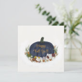 Navy Blue Pumpkin Happy herfst (Staand voorkant)