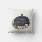Navy Blue Pumpkin Happy herfst Kussen (Voorkant)
