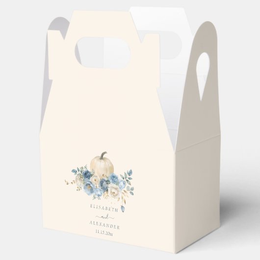 Navy Blue Pumpkin Herfst in Love Wedding Bedankdoosjes (Geopend)