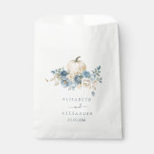 Navy Blue Pumpkin Herfst in Love Wedding Bedankzakje (Voorkant)