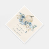 Navy Blue Pumpkin Herfst in Love Wedding Servet (Hoek)
