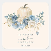 Navy Blue Pumpkin Herfst in Love Wedding