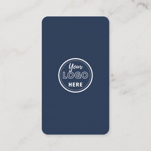 Navy Blue QR Code Connect with US Social Media Visitekaartje (Achterkant)